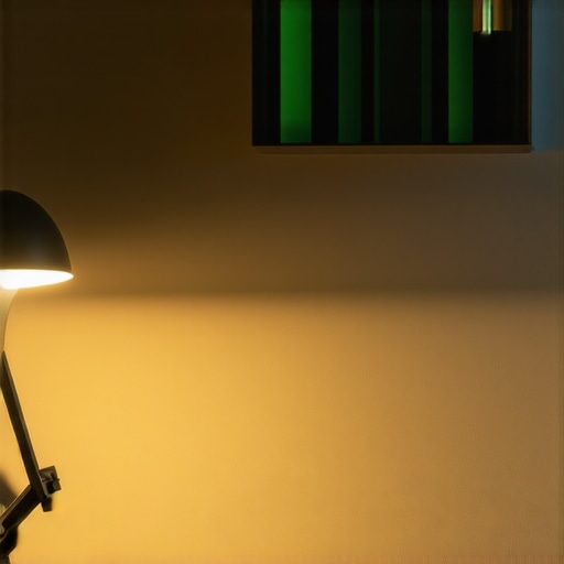 A high-CRI LED desk lamp with adjustable arm illuminating a creative workspace