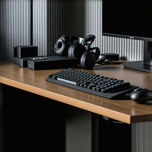 Efficient Desk Tools for Long-Term Performance Organized workspace featuring cable management, calibration devices, and ergonomic office accessories.