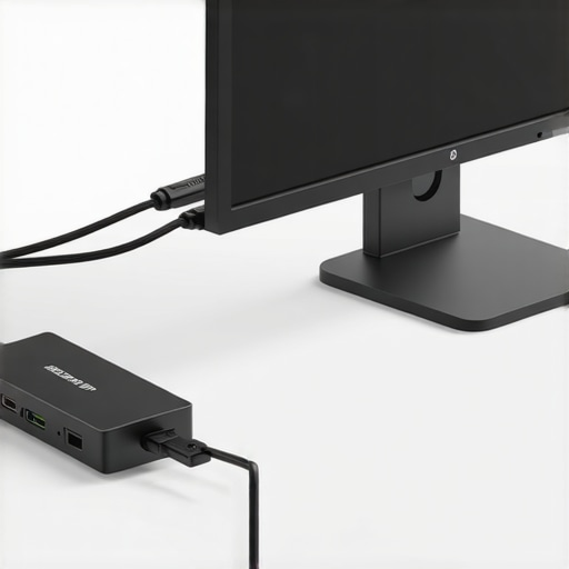 Close-up of HDMI and DisplayPort cables connected to a monitor supporting 144Hz at 4K resolution.