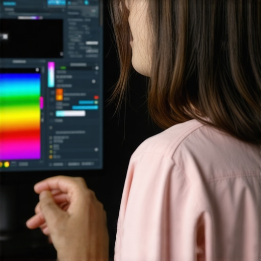 Person adjusting monitor color calibration settings to improve display accuracy.