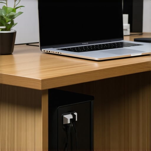 How to hide a heavy laptop power brick under the desk