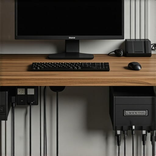 How to hide power strips on a floating desk without a tray