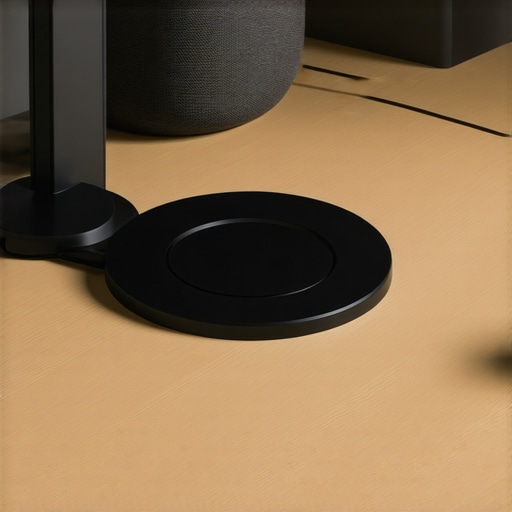 A tidy office desk showing cables routed through a spacious grommet, secured with clips and sleeves for a clean appearance