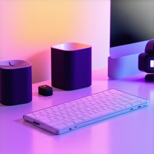 A sleek, well-organized workspace showcasing optimal desk lighting, USB-C dock, and minimal accessories for productivity.