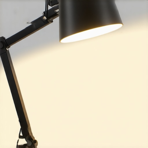 A sleek desk lamp highlighting adjustable color and brightness in a home office