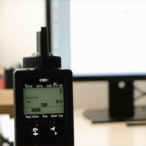 Person using a monitor calibration tool on a high-resolution computer screen