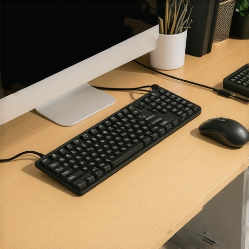 The trick to managing cables on a desk that sits in the middle of a room