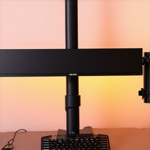 Advanced Ergonomic Desk Setup and Lighting Professional workspace showing a 4K monitor, monitor arm, and a high-end USB-C dock.