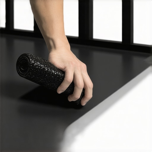 Applying butyl rubber sound dampening sheets to the underside of a metal desk to stop resonance