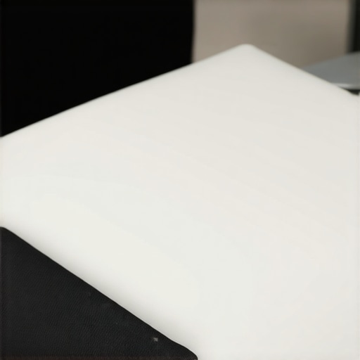 A U-shaped ergonomic seat cushion placed on a desk chair to relieve tailbone pressure.