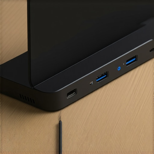 Under-desk mounted USB-C docking station with clean cable management and airflow.