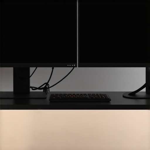 Expert Desk Maintenance and Cable Management Close-up of a well-organized desk setup with a focus on a USB-C dock and monitor cabling