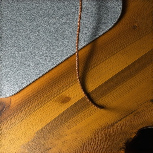 High-quality wood and wool desk textures Close-up of a sustainable desk setup with walnut wood and wool felt textures