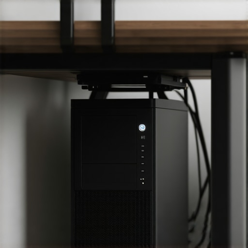 How to hide a desktop PC under a standing desk without long cables