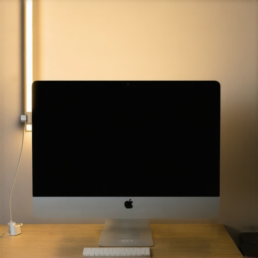 LED Bias Lighting Setup for Eye Comfort Monitor with bias lighting reducing eye strain in a dark room