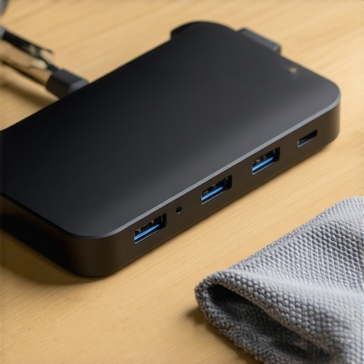 Maintaining Your USB-C Dock and Cables Professional maintenance of office accessories and desk setup gear showing a clean USB-C dock
