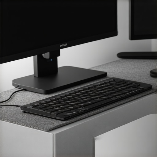 A minimalist desk setup showing organized cables and premium office accessories