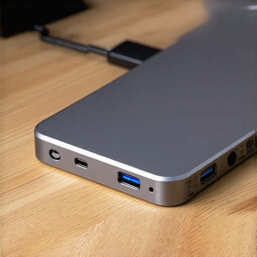 A high-end USB-C dock mounted under a desk surface showing ventilation for cooling.