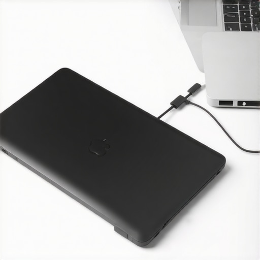 Mastering the One-Cable Minimalist Desk Setup White minimalist desk setup with one-cable laptop connection
