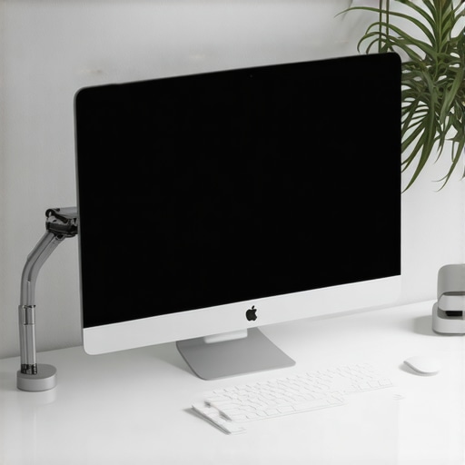 Minimalist Dust-Free Desk Management A clean and organized minimalist desk setup with cable management sleeves and a monitor arm.