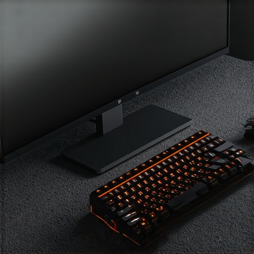 Modern Vertical Monitor Workspace Maintenance Close up of a vertical monitor setup with a USB-C dock and ergonomic accessories.