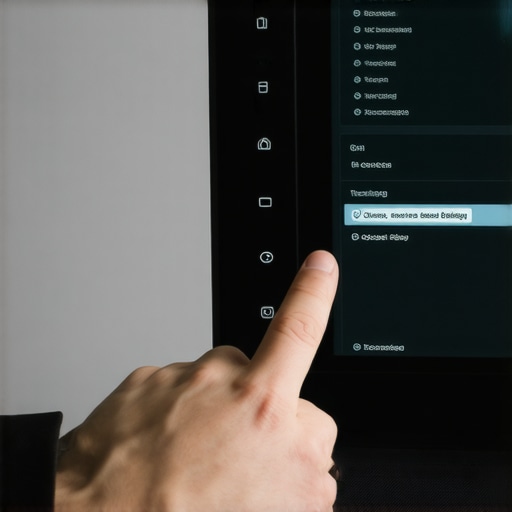 Navigating Monitor OSD Menu A hand adjusting settings on a computer monitor OSD menu to disable power saving modes.