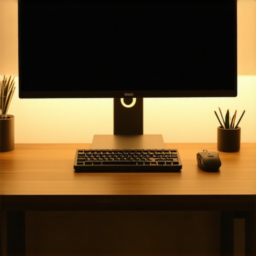 Optimal Deep Desk Setup for Eye Comfort A spacious 30-inch deep desk setup showing proper monitor distance and lighting.