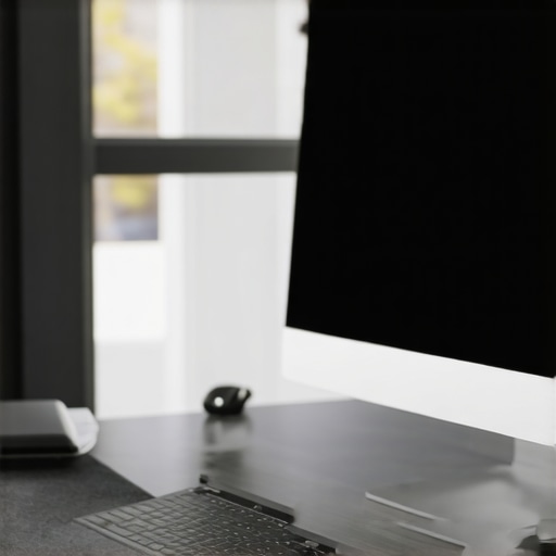 A modern desk setup positioned perpendicular to a window to eliminate monitor glare and reduce eye strain.