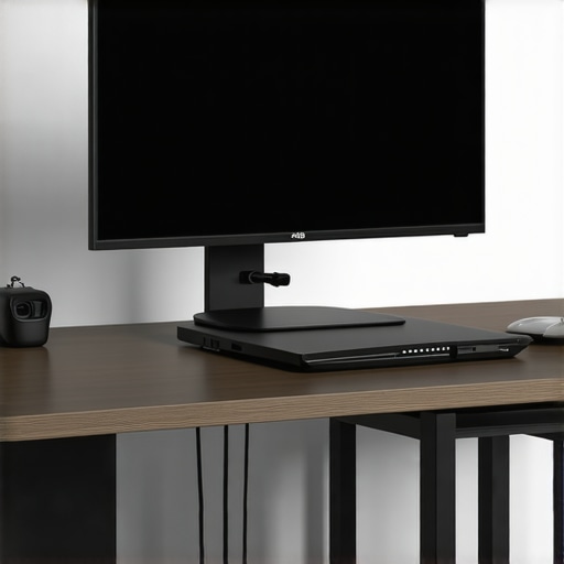 Optimized Minimalist Desk Layout A clean desk setup featuring vertical mounting and hidden cable management for a gadget-heavy workspace.