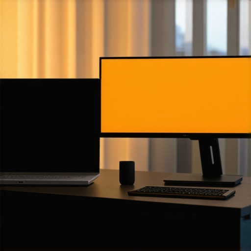 Optimized Office Desk Setup with Proper Lighting and Docking A high-performance desk setup with bias lighting and a USB-C dock.