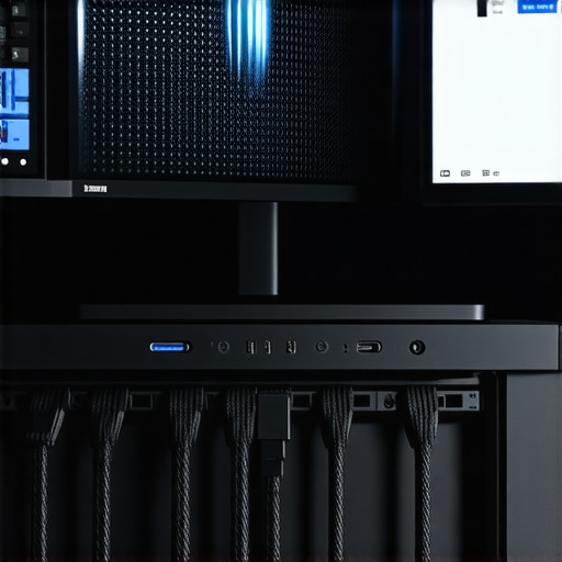 A clean and cool desk setup with dual monitors and a well-ventilated USB-C hub.