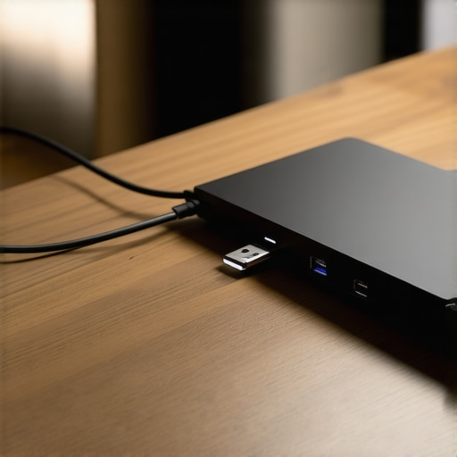 Optimizing USB-C Docking Station Setup A high-end docking station on a wooden desk showing optimized wireless dongle placement to prevent interference