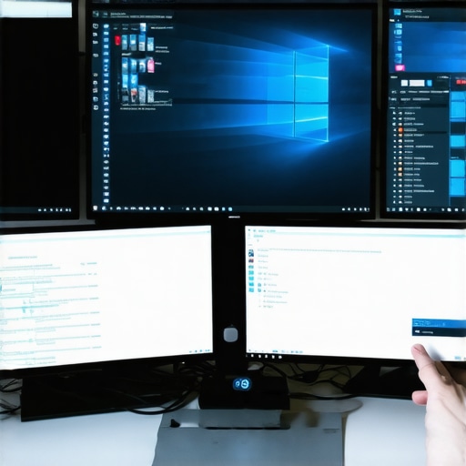 Optimizing Windows Display Settings for Multi-Monitor Alignment Windows display settings menu showing monitor alignment on a professional desk setup