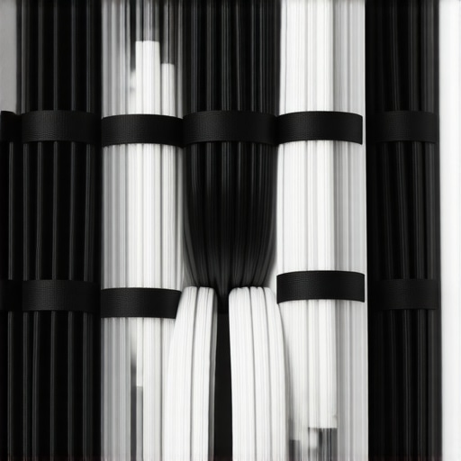 Organized Cable Storage Bins Neatly organized tech cables in clear plastic bins with velcro ties.