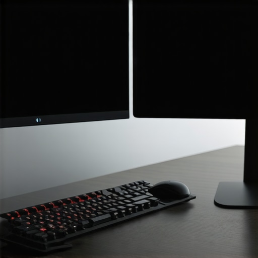 Perfect Dual Monitor Alignment Setup Seamlessly aligned dual monitors on a clean desk workspace showing zero gap between bezels