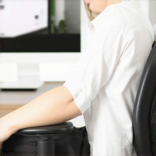 Perfect Ergonomic Armrest Alignment Side view of ergonomic office chair armrest level with desk surface