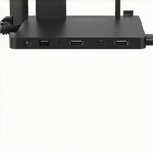 Premium USB-C Dock and Cable Routing System Under Desk An organized under-desk cable routing setup featuring a USB-C dock and tidy connection paths.