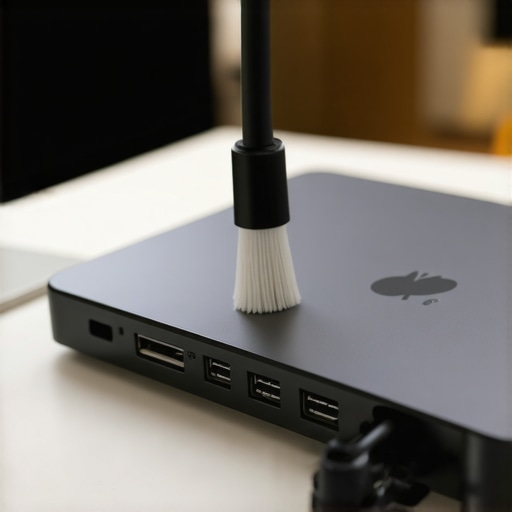 Proactive Maintenance for a Reliable Desk Setup Cleaning a USB-C docking station and organizing cables for a desk setup