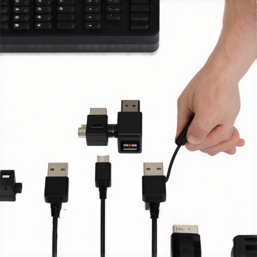 Professional Cable Management and Labeling A person organizing and labeling power bricks under a desk for better maintenance.