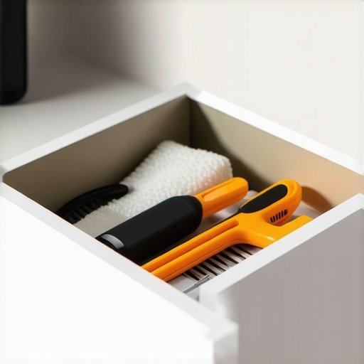 Professional Desk Maintenance Kit and Tools A collection of tech maintenance tools in an organized desk drawer.
