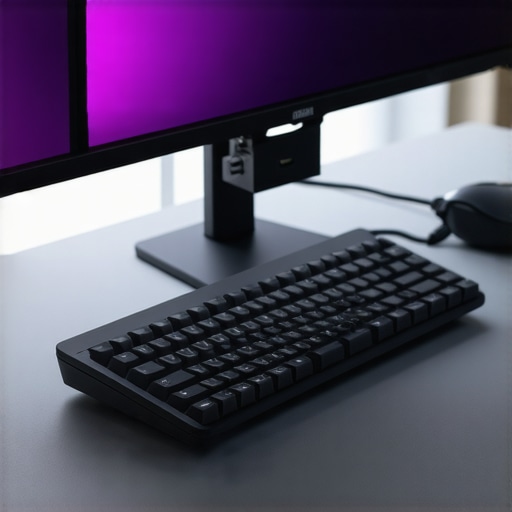 Professional Desk Maintenance and Organization Tools Close up of organized cables, USB-C dock, and monitor maintenance tools on a modern desk.