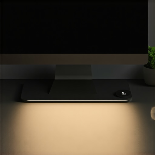 Professional Monitor Light Bar Setup Adjustable monitor light bar providing optimal workspace illumination without screen glare.