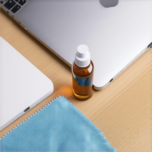 Professional Tech Maintenance Kit Close up of electronic contact cleaner and USB-C dock maintenance tools on a desk