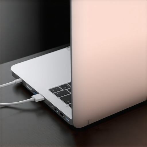 Professional USB-C Dock Connectivity A high-performance USB-C dock setup showing clean cable management and laptop connection.