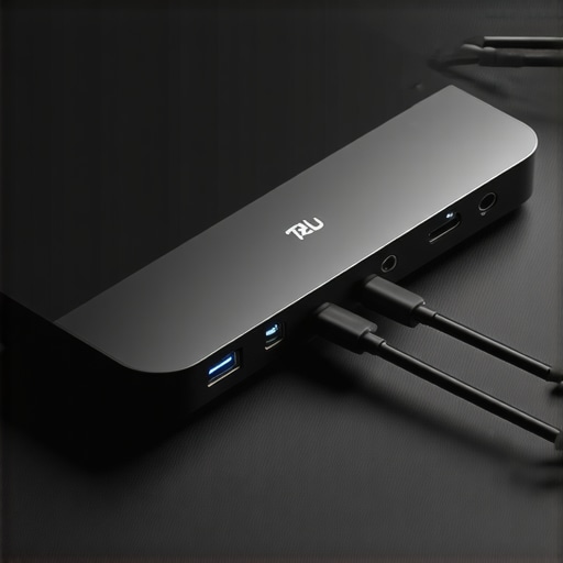 Professional USB-C Dock Setup Close up of a USB-C dock with multiple peripherals connected on a clean desk