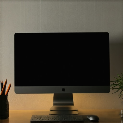 Bias lighting behind a computer monitor to reduce eye strain.