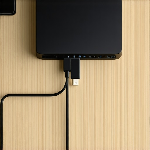 Proper Cable Bend Radius and Thermal Management Close-up of a well-managed USB-C dock with appropriate cable curves and air gaps for cooling.