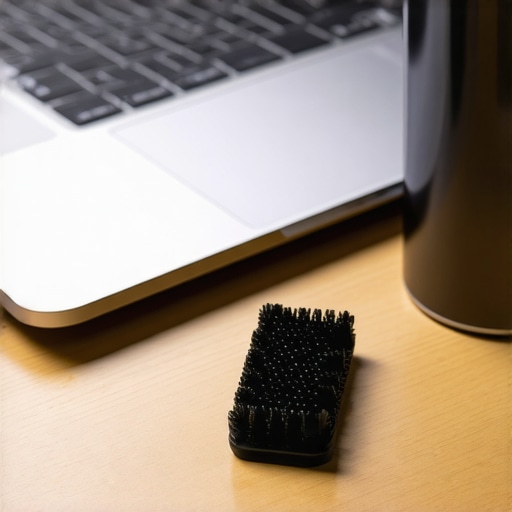 Proper USB-C Port Cleaning Technique Macro view of cleaning a laptop USB-C port with a brush to ensure stable connectivity