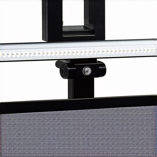 Securing a light bar on a curved monitor Close up of a monitor light bar with nano tape grip on a curved screen