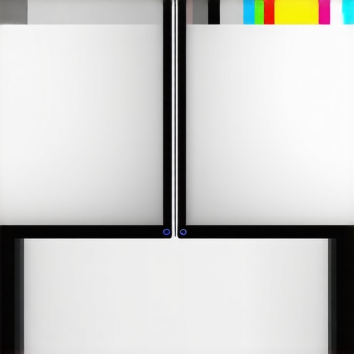 Comparing color temperature on two monitors using a solid gray test pattern split by the screen bezels.